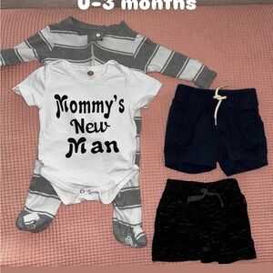 Baby Boy Outfit Set - Gray, White, and Black